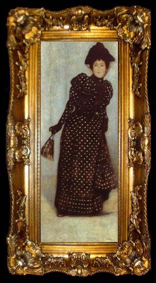 framed  Jozsef Rippl-Ronai Lady in a Polka-Dot Dress, ta009-2